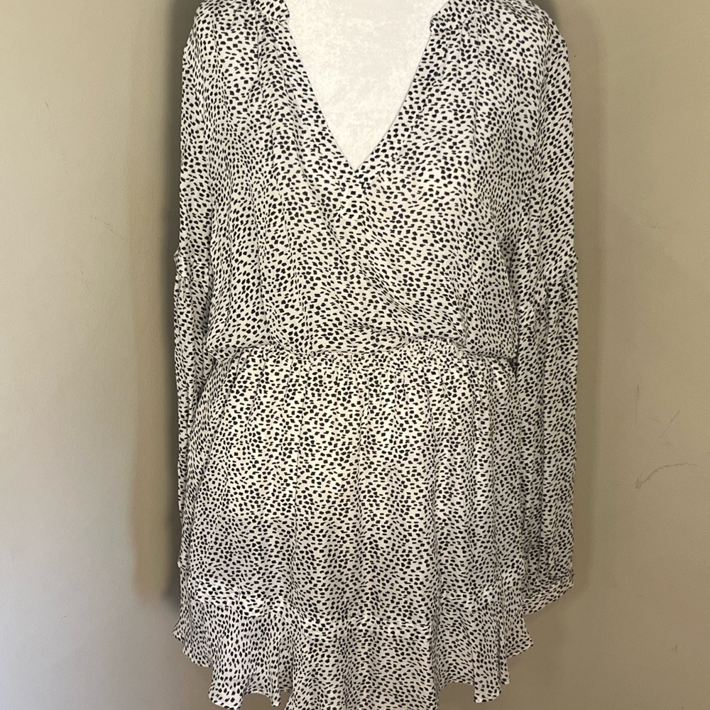 Parker NWT black white spotted dress size XL spring summer